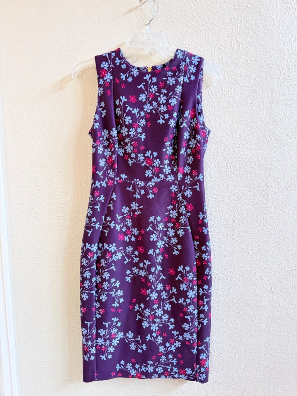Calvin Klein purple floral sleeveless sheath dress - Picture 3 of 7